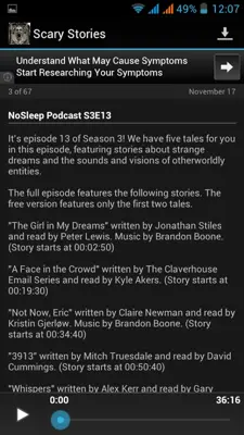 Scary Stories Audio android App screenshot 0